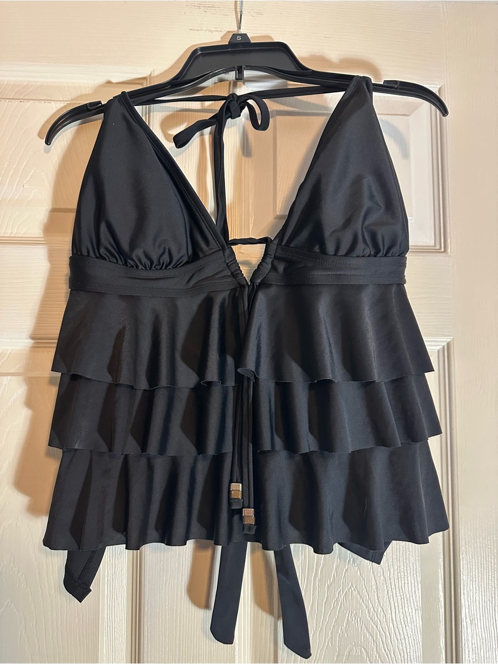 Catalina Black Ruffled Swim Camisole